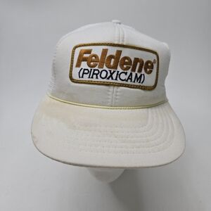 Vintage Feldene Piroxicam White Patch Snapback Trucker Hat Cap Medical Drugs